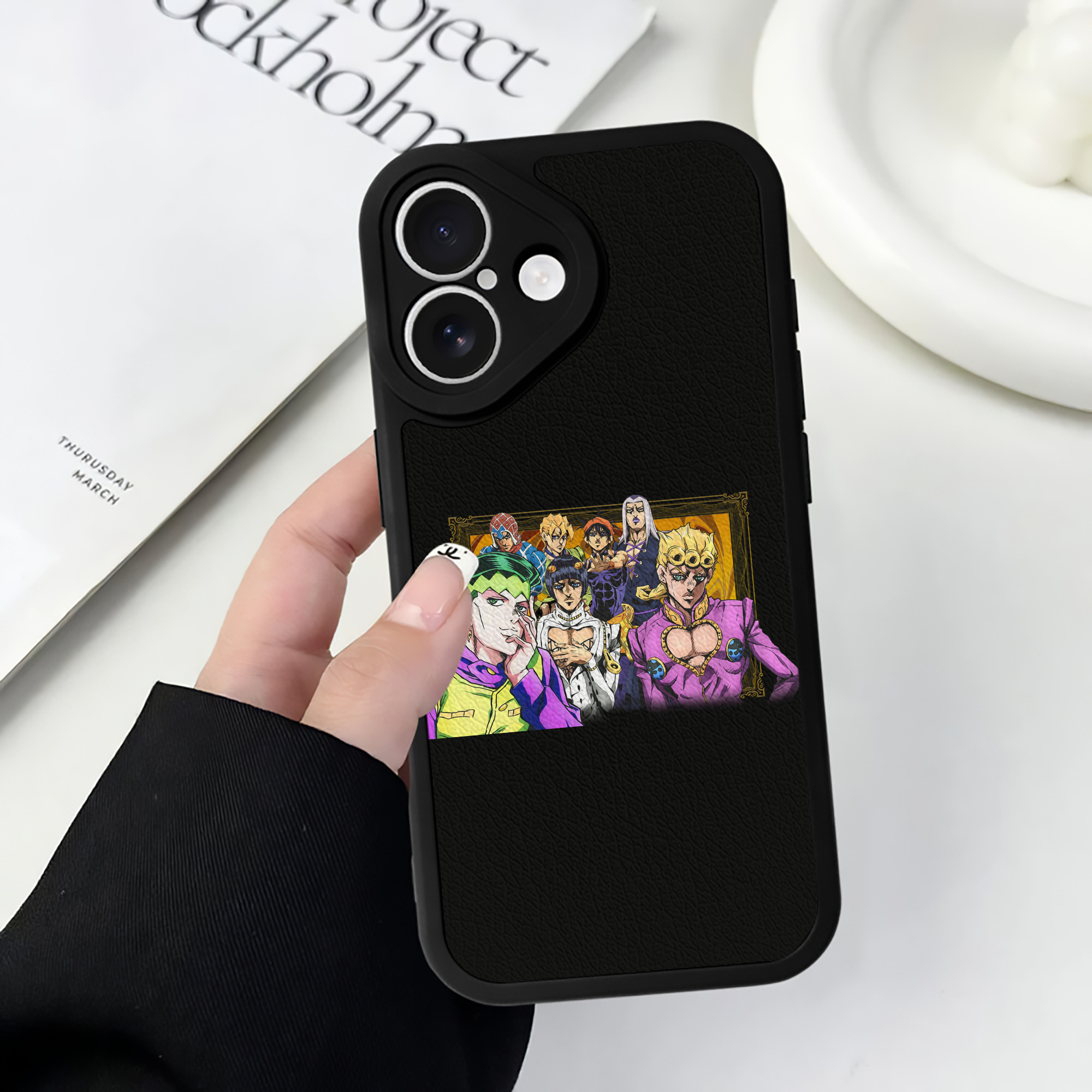 （画像用） ジョジョの奇妙な冒険 ジョルノ?ジョバァーナ JoJo's Bizarre Adventure Giorno Giovanna 【iPhone 16シリーズ対応】シリコンスマホケース（レザー調） 材質：シリコン